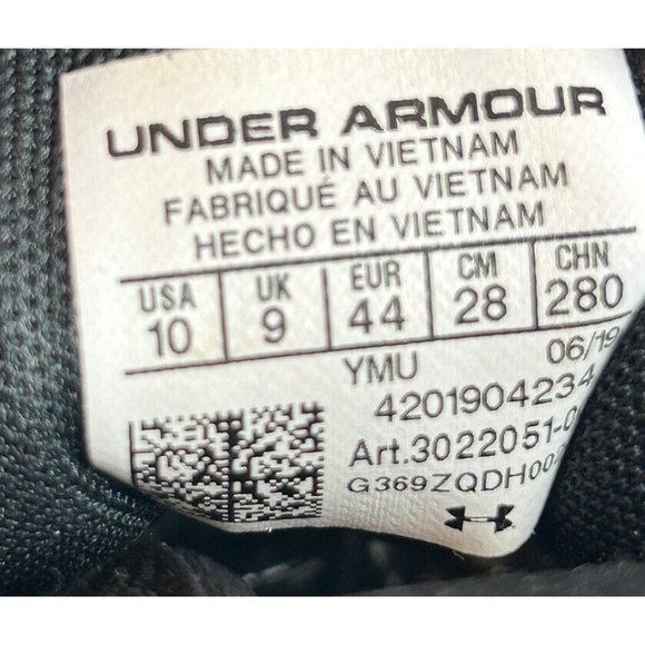 Under Armour Jet Sneakers HiTop 3022051-001 Black Gray Basketball Size: 10 - Picture 14 of 14